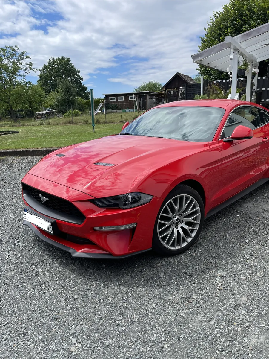Roter Ford Mustang nach der Handwäsche
